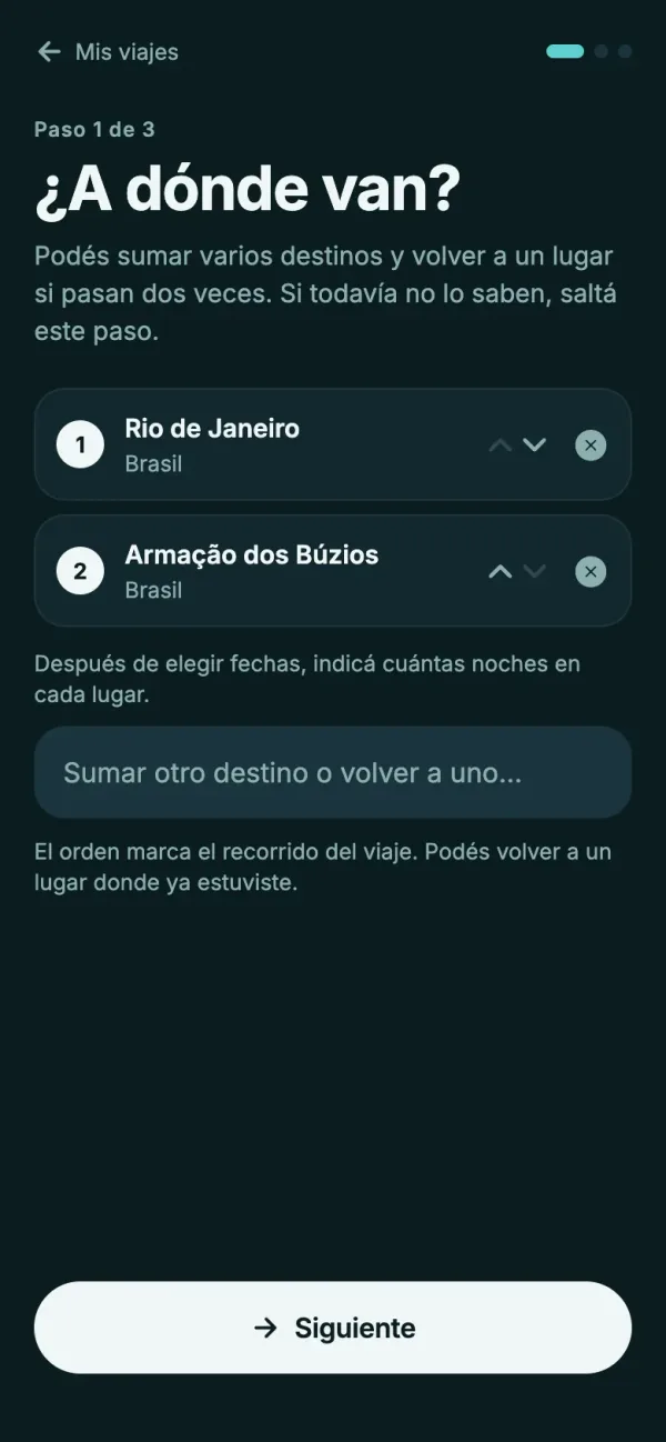 1. Creá el viaje